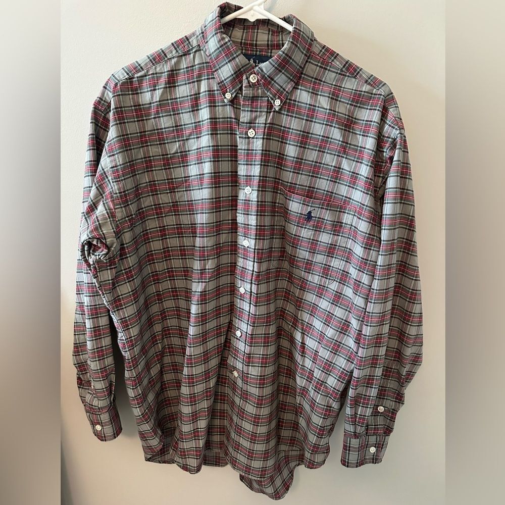 Ralph Lauren Big Shirt Mens Sz Med Plaid Long Sleeve Button Down Oversized‎